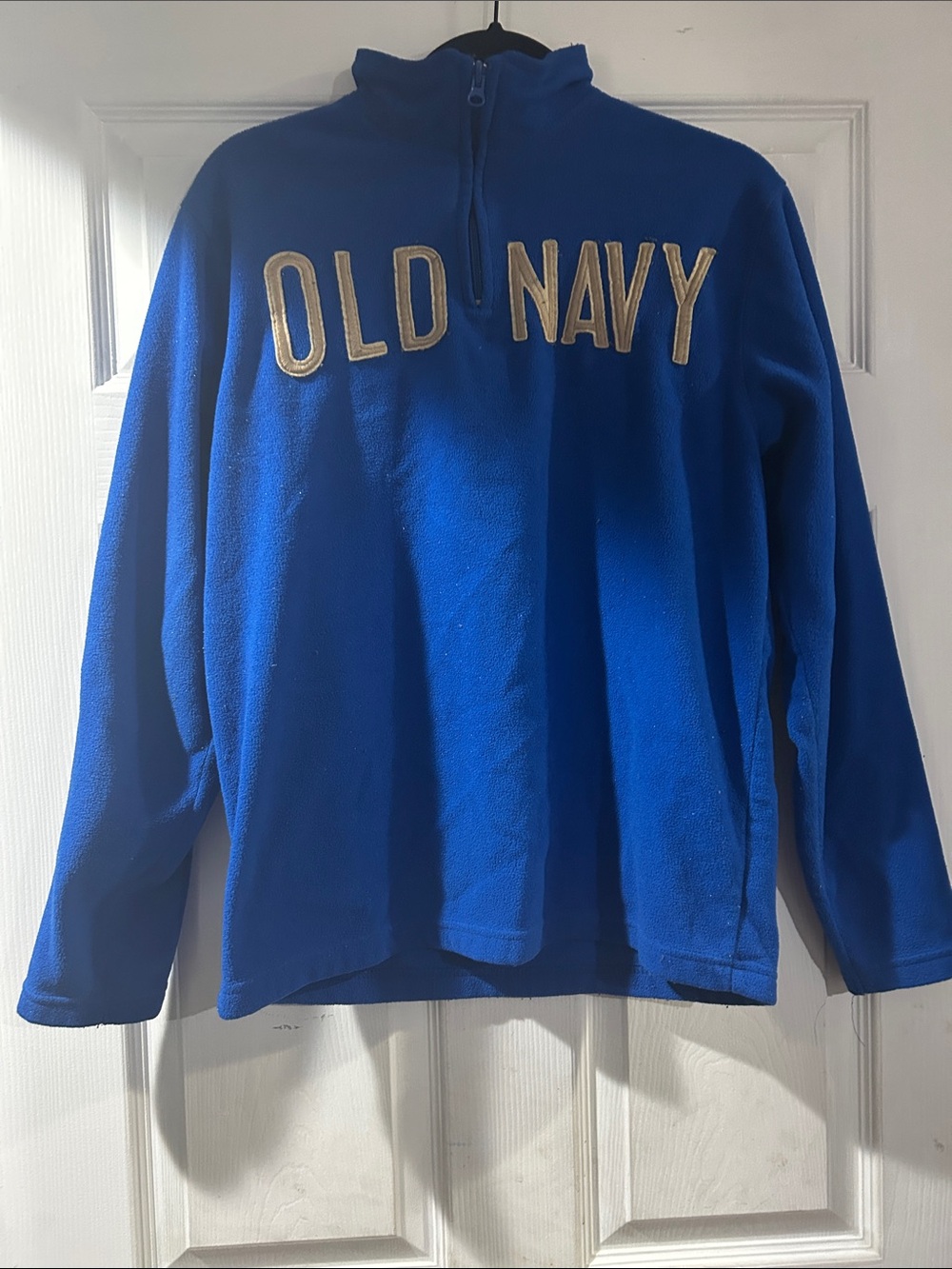 Old Navy Royal Blue Half-Zip Fleece with Gold Lettering